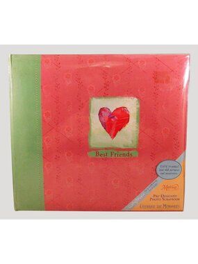 Best Friends 8" x 8" Scrapbook Photo Album Red Pre-Designed Pages Cathy Heck